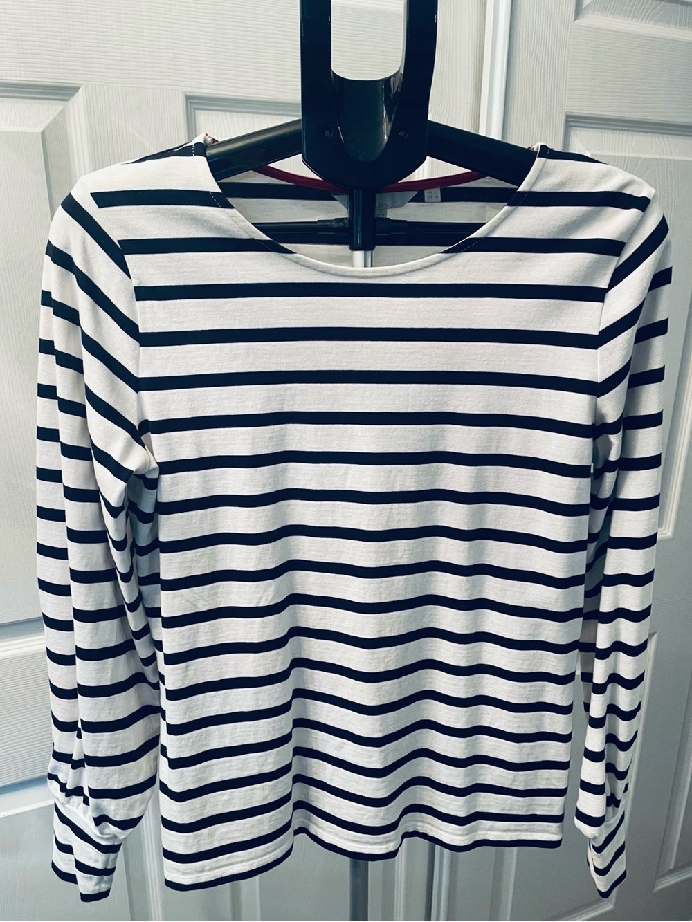 Boden White & Black Striped Long-Sleeve Boatneck Top